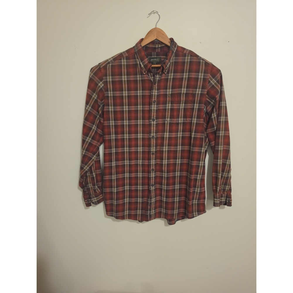 Distressed Bauer Men's Flannel  Size TXL Red Plaid